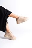 BİANA Bağcıklı Ortopedik Taban Kadın Sneaker Ayakkabı TT Ten