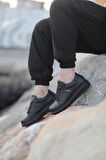 Middles Bağcıklı Erkek Günlük Sneaker Ayakkabı ST Siyah