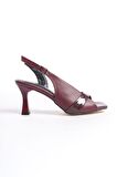 Kelly Bordo Rugan Kadın Yüksek Topuklu Sandalet