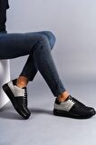 Middles Bağcıklı Erkek Günlük Sneaker Ayakkabı ST Siyah/Gri
