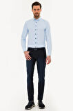 Açık Mavi Slim Fit Oxford Gömlek