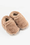 Furry Furry Bej Kürk Barefoot Patik (Hediye Seti)