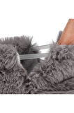 Furry Furry Gri Kürk Barefoot Patik (Hediye Seti)