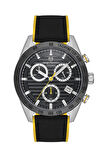 Sergio Tacchini ST.1.10421-2 Fonksiyonlar Aktif Tachymeter Silikon Kordon  Siyah Erkek Kol Saati