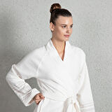 Derin Unisex Bornoz Ekru-Keten