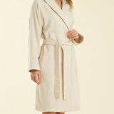 Solid Unisex Bornoz Ekru