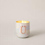 Metal Harfli Kokulu Mum Beyaz