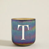 Metal Harfli Kokulu Mum Gunmetal