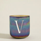 Metal Harfli Kokulu Mum Gunmetal