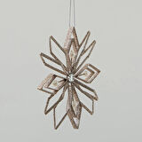 İncili 6 Yapraklı Altın Yılbaşı Ağaç Süsü – Dekoratif Parlak Süs