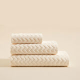 Zigzag El Havlusu 30x40 cm Ekru/Ekru
