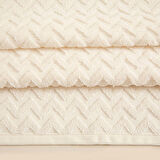 Zigzag El Havlusu 30x40 cm Ekru/Ekru