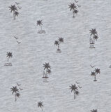 Tropic Baskılı Tshirt Gri Melanj