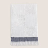 Olıver Koltuk Şalı Beyaz/Mavi