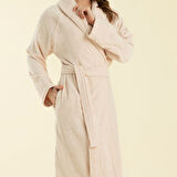 Solid Unisex Bornoz Pudra