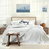 Alfıe Yatak Örtüsü King Beyaz-Mavi