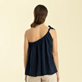 Volumınoso Top Marin Mavi