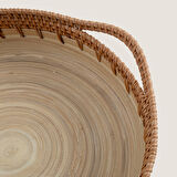 Hanoi Capiz Dekoratif Derin Kase 30 Cm Beyaz/Açık Mavi