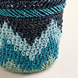 Boho Coastal Tığ İşi Kokulu Mum 12X13 cm Mavi