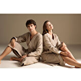 Floss Unisex Bornoz Koyu Bej