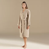 Floss Unisex Bornoz Koyu Bej