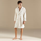 Eva Cotton Unısex Bornoz Ekru