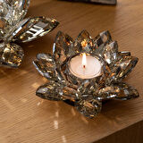 2'li Lotus Cam Mumluk 15 cm Amber