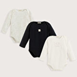 Cool Bear 3'lü Body Set Ekru/Lacivert