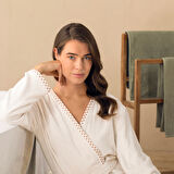 Albas Kadın Bornoz Ekru