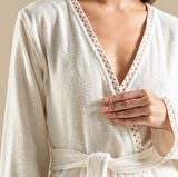 Albas Kadın Bornoz Ekru