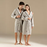 Eva Cotton Unısex Bornoz Açık Gri