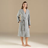 Floss Unisex Bornoz Açık Gri