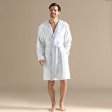 Rudder Unısex Bornoz Beyaz