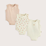 Cherry Boom 3'Lü Kolsuz Body Kutu Set Vanilya/Pembe