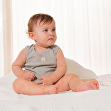 Cute Cırcus 3'Lü Kolsuz Body Set Ekru/Yeşil