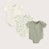 Cute Cırcus 3'Lü Body Set Ekru/Yeşil