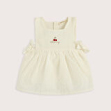 Cherry Boom Nakışlı Elbise Vanilya