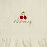 Cherry Boom Nakışlı Elbise Vanilya