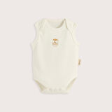 Happy Bee Basklı Kolsuz Body Ekru