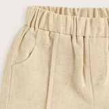 Cute Cırcus Keten Şort Bej