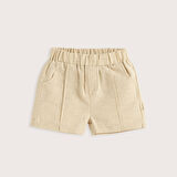 Cute Cırcus Keten Şort Bej