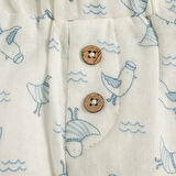 Sea Sıde Baskılı Şort Ekru