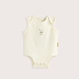 Cute Circus Baskılı Kolsuz Body Ekru