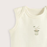 Cute Circus Baskılı Kolsuz Body Ekru