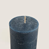 Glacier Sütun Mum 7x12cm Marin Mavi