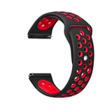 Galaxy Watch 42mm (20mm) KRD-02 Uyumlu Zore Kordon-Siyah-Kırmızı
