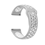 Gear S2 (20mm) KRD-02 Uyumlu Zore Kordon-Gümüş-Gri