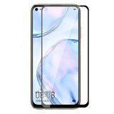 Huawei P40 Lite MKST Kenarları Kırılmaya Dayanıklı Cam Ekran Koruyucu - Siyah