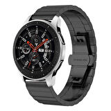 Galaxy Watch 46mm (22mm) Uyumlu KRD-16 Metal Zore Kordon-Siyah