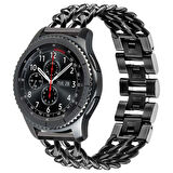 ​​Galaxy Watch 46mm (22mm) Uyumlu KRD-17 Metal Zore Kordon-Siyah